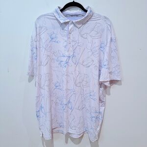 Walter Hagen Blue and White Floral Polo Golf Shirt